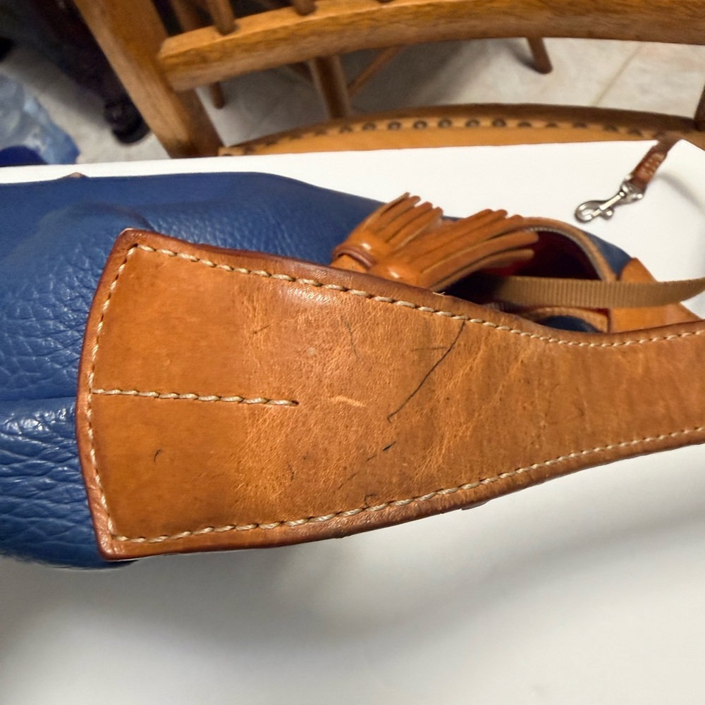 Dooney & Bourke Cobalt Royal Blue Pebbled Leather Slouchy Hobo Bag - Picture 5 of 15